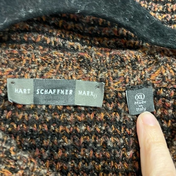 Hart Schaffner Marx Brown V Neck Wool Blend Sweater Sz XL Men - Picture 3 of 8